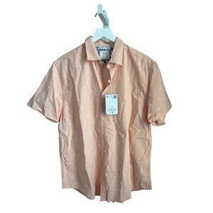 Cactus Man Light Pink/Coral Palm Print Shirt